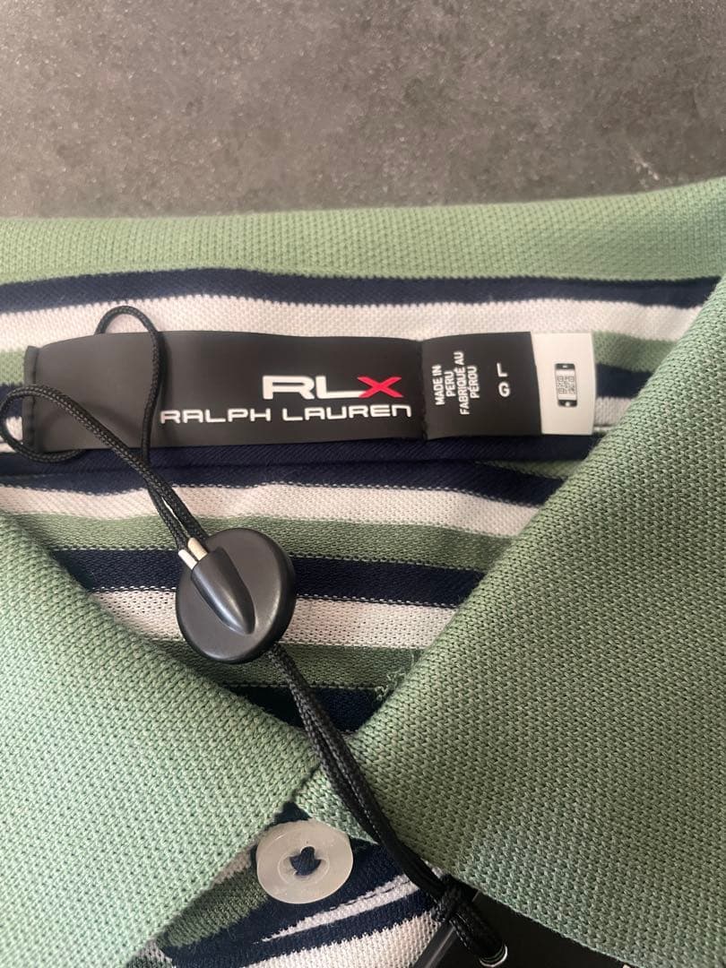 【未使用品タグ付き】RLX Ralph Lauren ストライプポロシャツ L