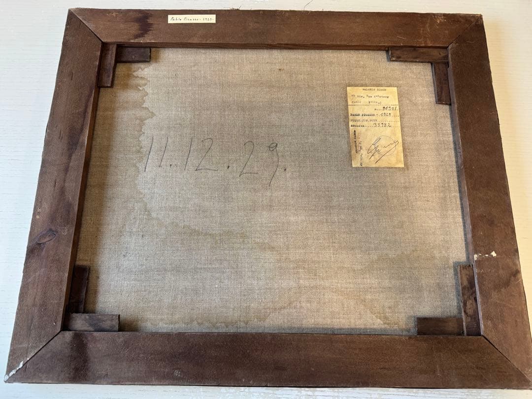 特別価格　パブロ ピカソ 貴重肉筆 キャンバス 油彩 サイン 画廊作品認識票