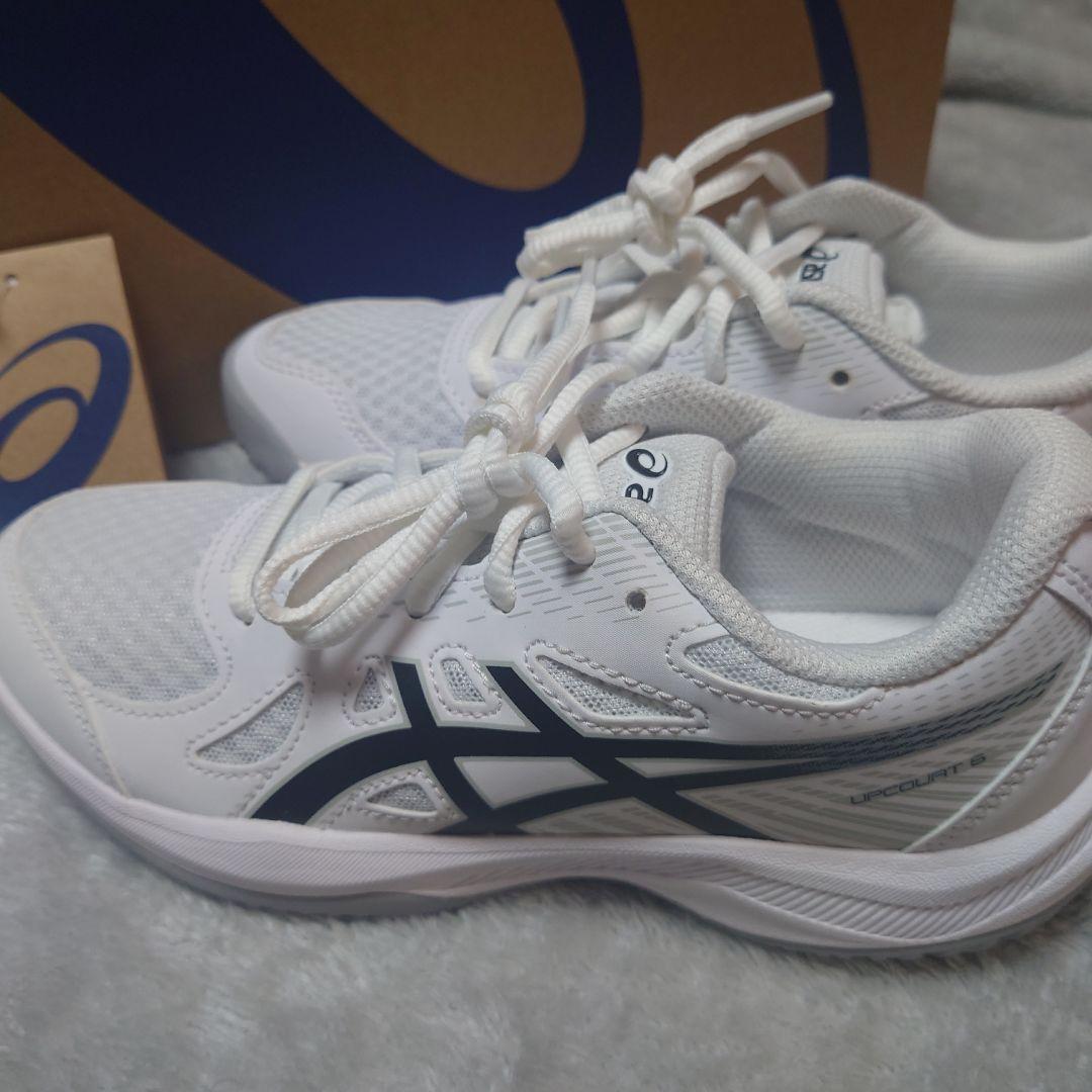 【asics バレーボールシューズ 22.5cm ホワイト/ブラック】新品