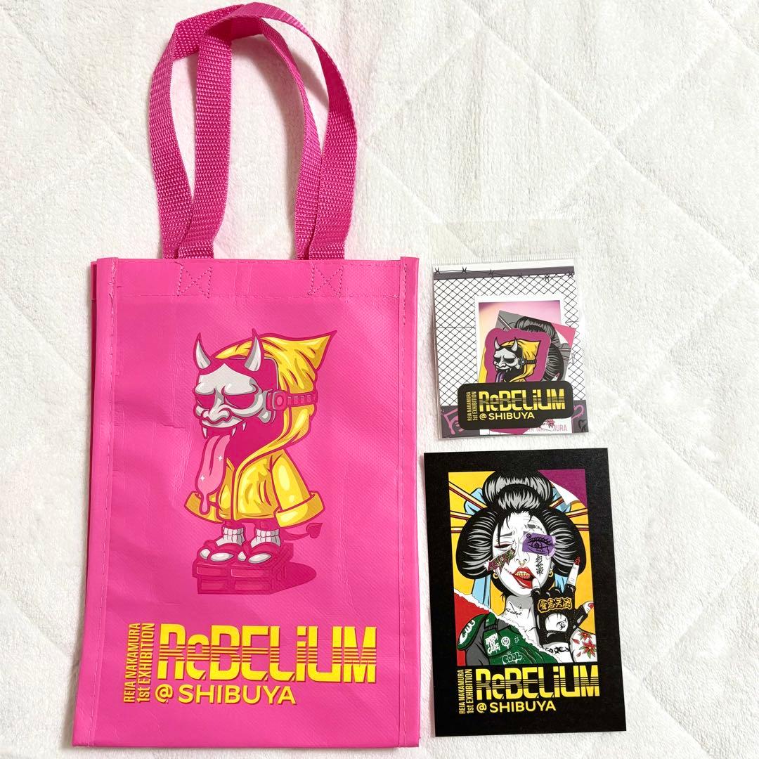 中村嶺亜 個展 ReBELiUM グッズ ステッカー ショッパー ポストカード