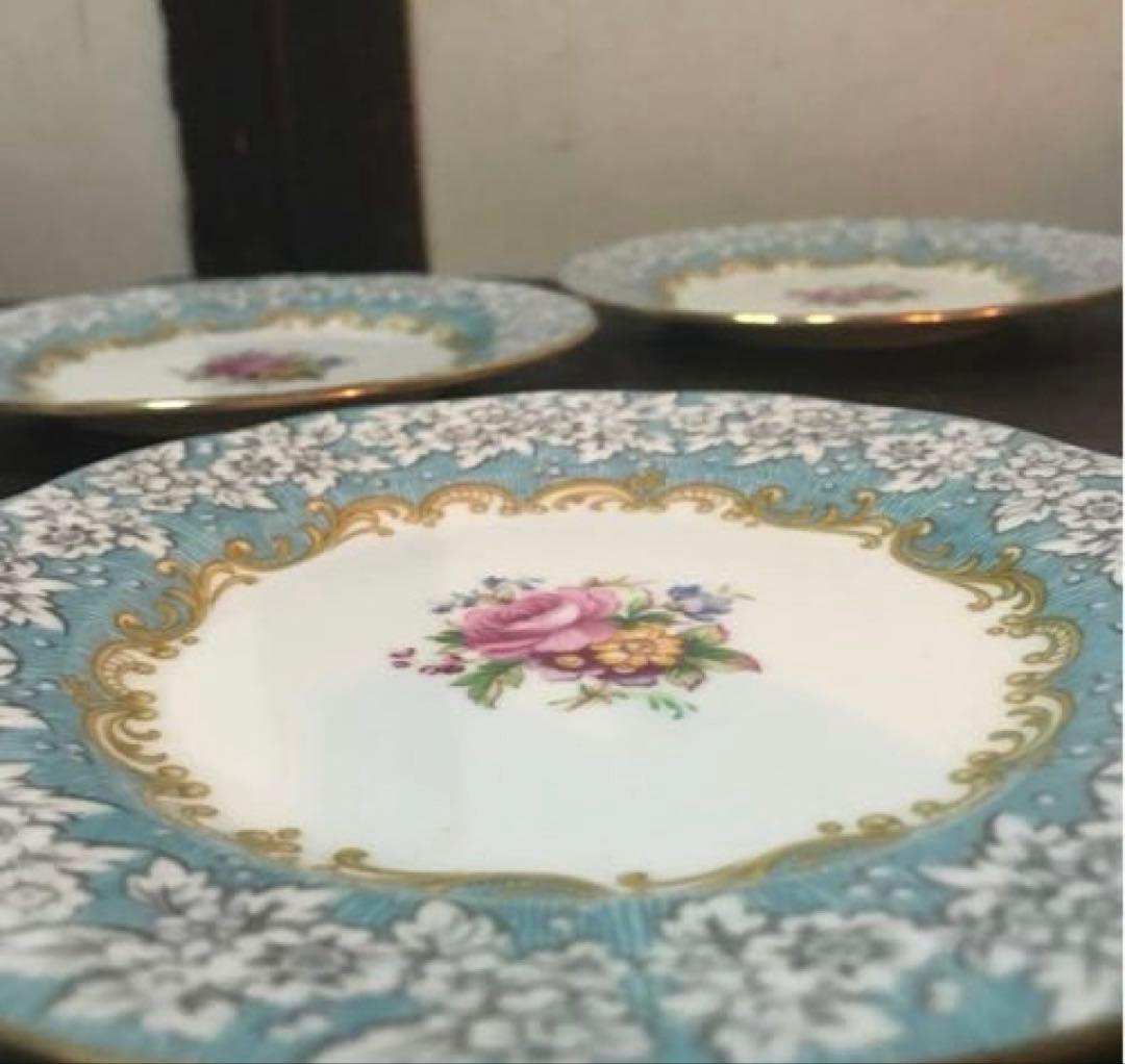 ロイヤルアルバート　エンチャントメント　プレート　ブルー　ローズ　3枚セット