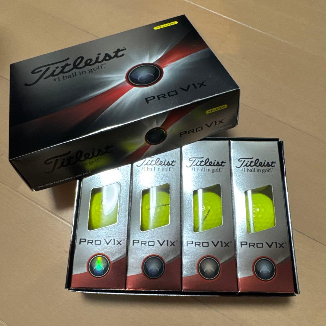新品　Titleist Pro V1x ゴルフボール 12個入り イエロー