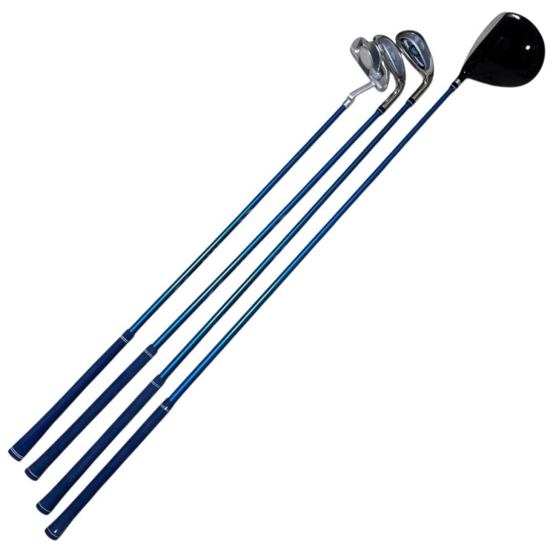 極美品 U.S.Athletes ジュニア ゴルフクラブ 4本セット ブルー