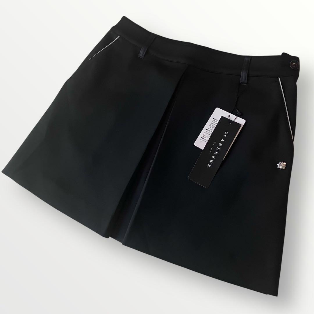 【タグ付新品】セントアンドリュース　ダンボールニット スカート　黒　M 立体ロゴ