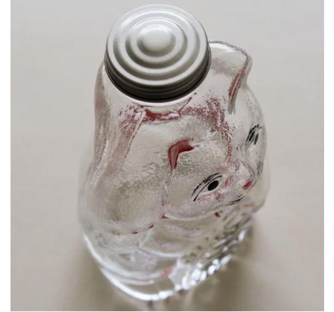 廣田硝子　Hirota Glass 置物 招き猫 菓子ビン 小 新品未使用品