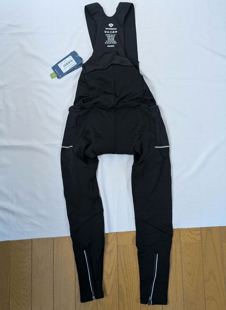 メンズ サイクルビブパンツ ビブタイツ 裏起毛 防寒 サイクリング Lサイズ