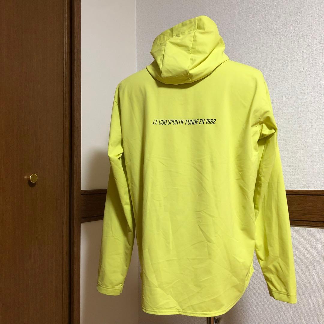 ルコックゴルフ◆ハーフ ボタン パーカー イエロー Lサイズ