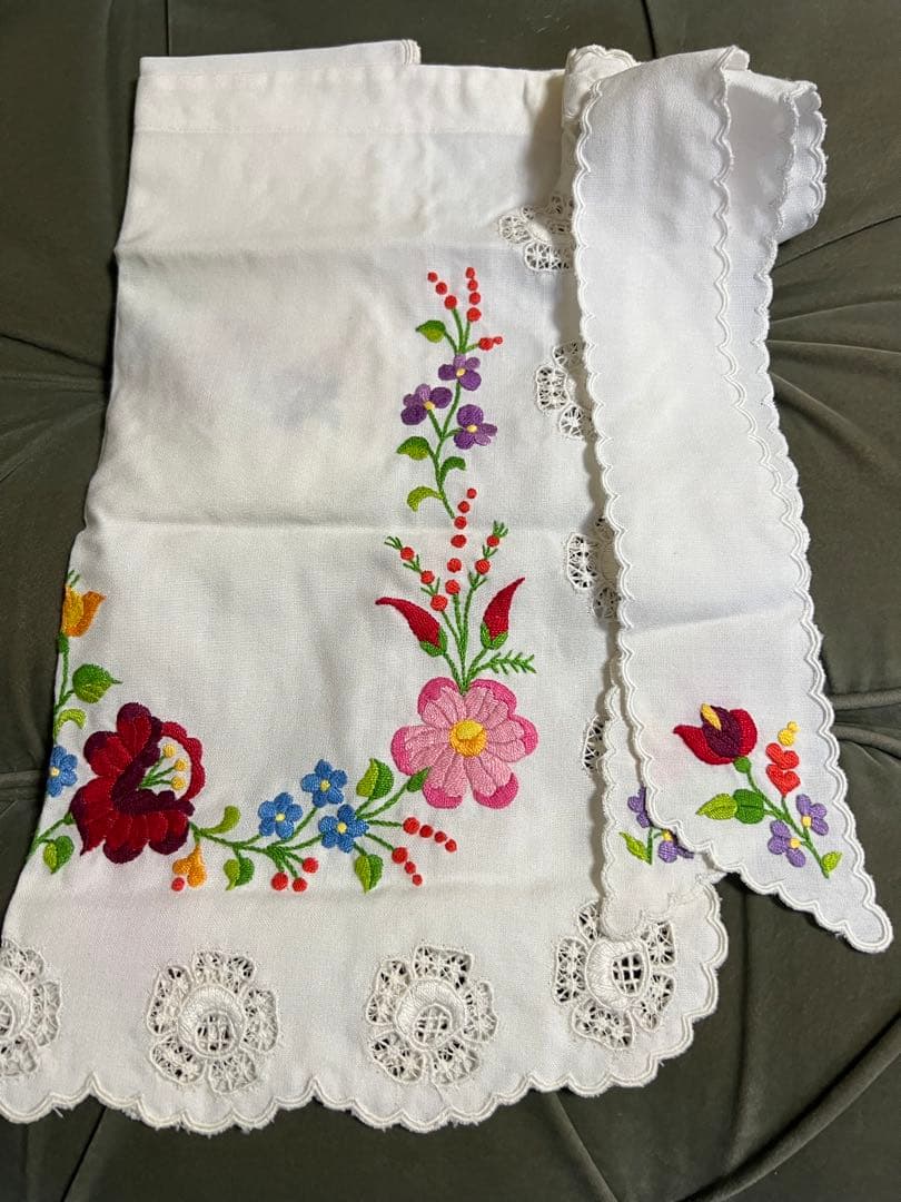 ハンガリー　カロチャ刺繍　エプロン