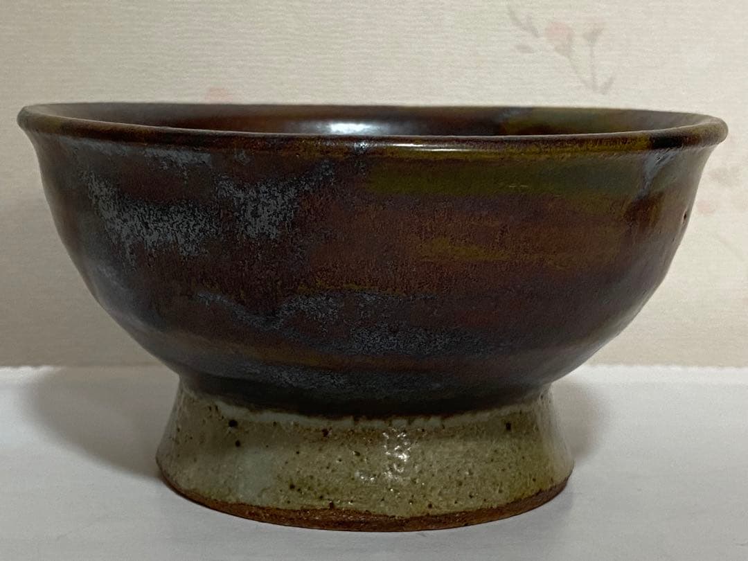 ♦民藝 ぐい呑み 益子焼 流し掛け 酒器 昭和時代初期 作品 古美術 骨董品