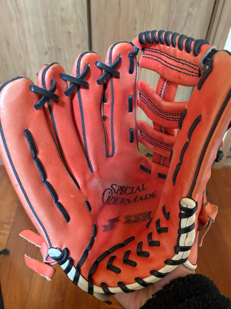 ★SSK オーダー軟式グローブ ※左投げ外野手 軟式、草野球に！状態良！