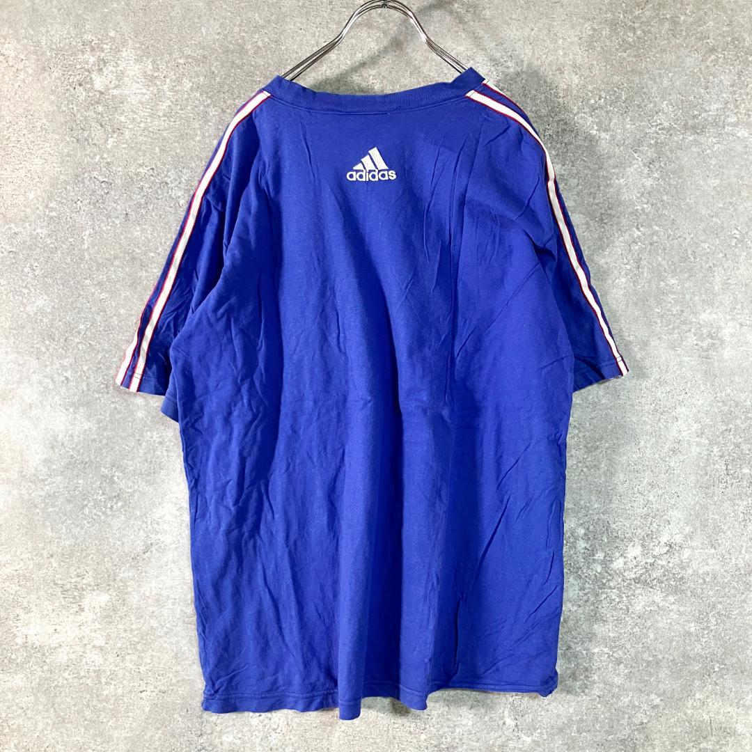 adidas　Ｔシャツ　半袖　ブルー　サッカー　日本代表　ワッペン　コットン