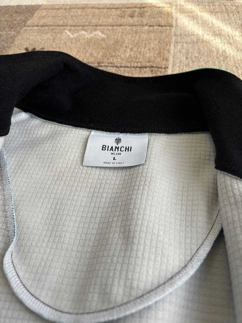 【ビアンキ美品】Bianchi サイクルジャージ 黒・水色 長袖