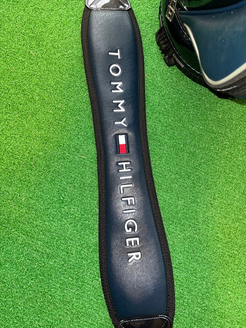  HILFGERゴルフバックネイビーフード付き（9型）