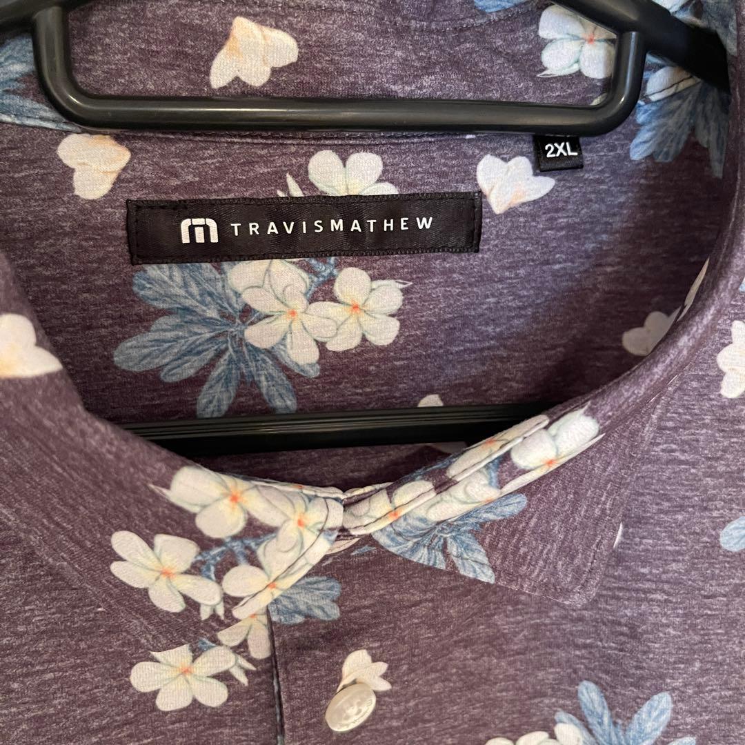 【美品】 トラヴィスマシュー　花柄ポロシャツ 2XL ゴルフウェア