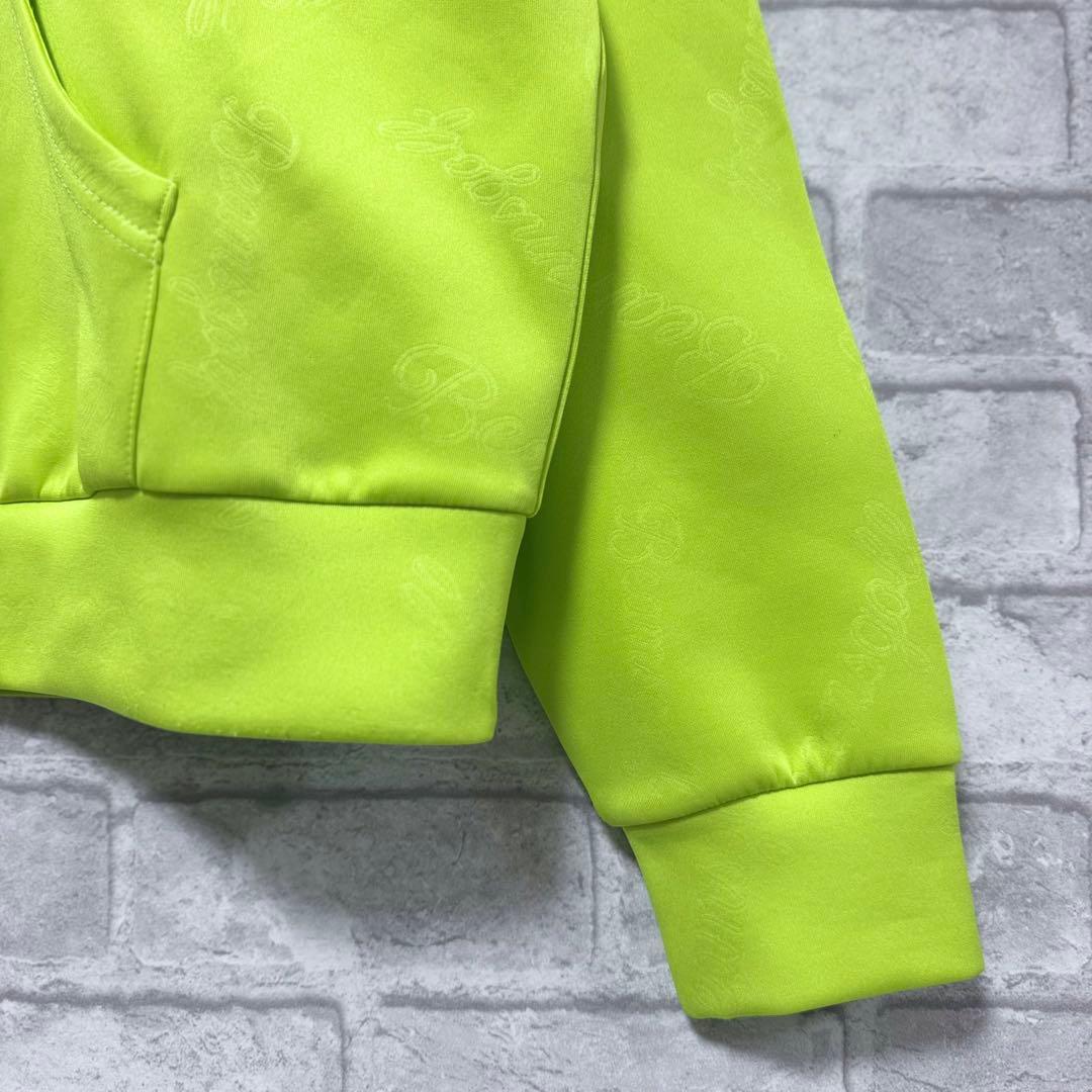 【美品】BEAMS GOLF エンボスロゴ スウェット パーカー M ライム