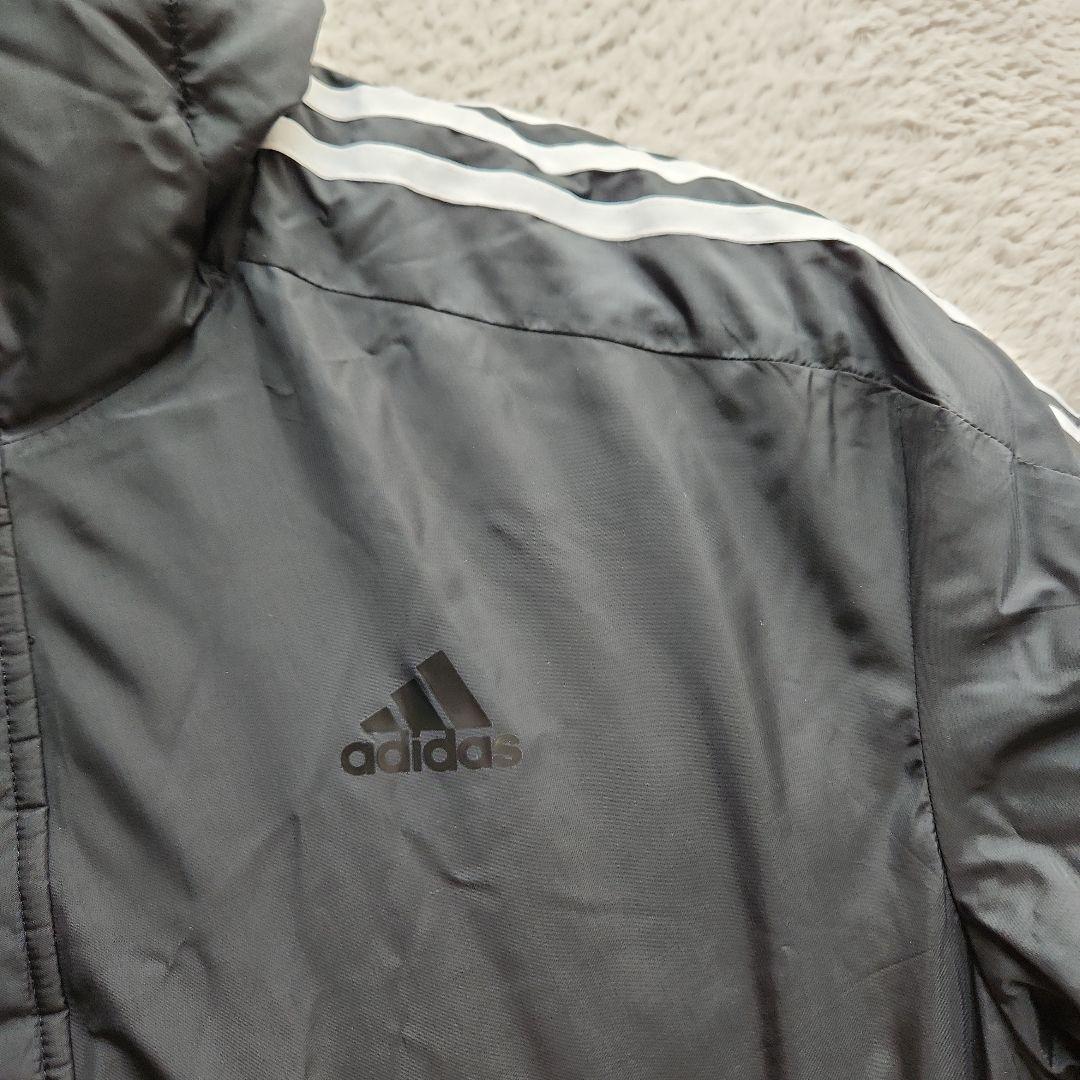 新品★adidas アディダス　黒　ベンチコート　ロング　 LLLブラック　防寒