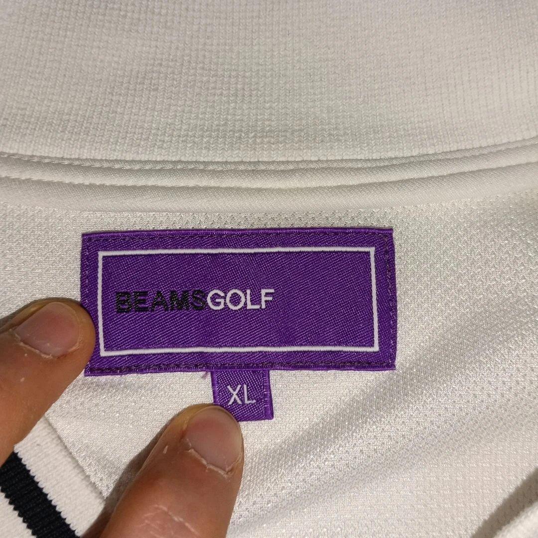 BEAMS GOLF ホワイト ジャージトップス　ジッパー付き　XLサイズ