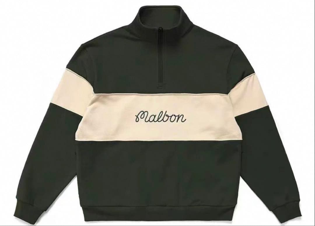 M 黒　マルボンゴルフ MALBON GOLF ジップアップ　トレーナー