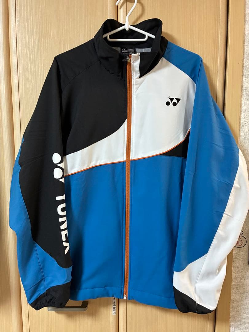 超美品 YONEX ユニウィンドウォーマーシャツ 裏地付 M マリンブルー