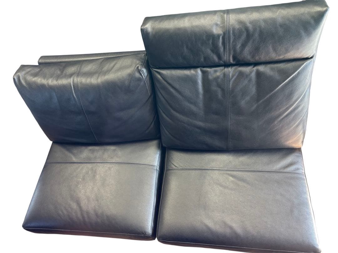 EUCAS ユーカス　ユーカス 黒　レザー　ソファ　2人　3人用