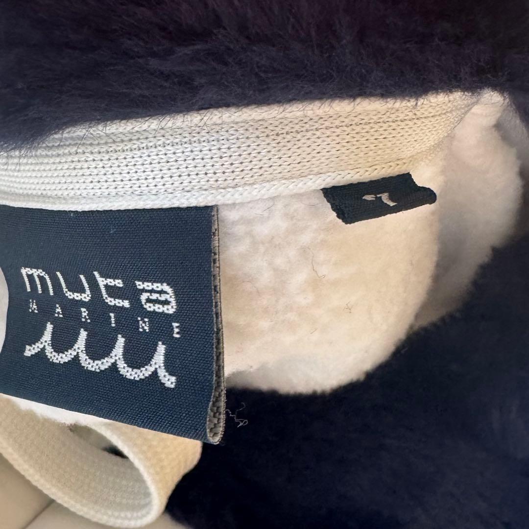 muta marine ムータマリンフード付きトレーナー ホワイト×ネイビー