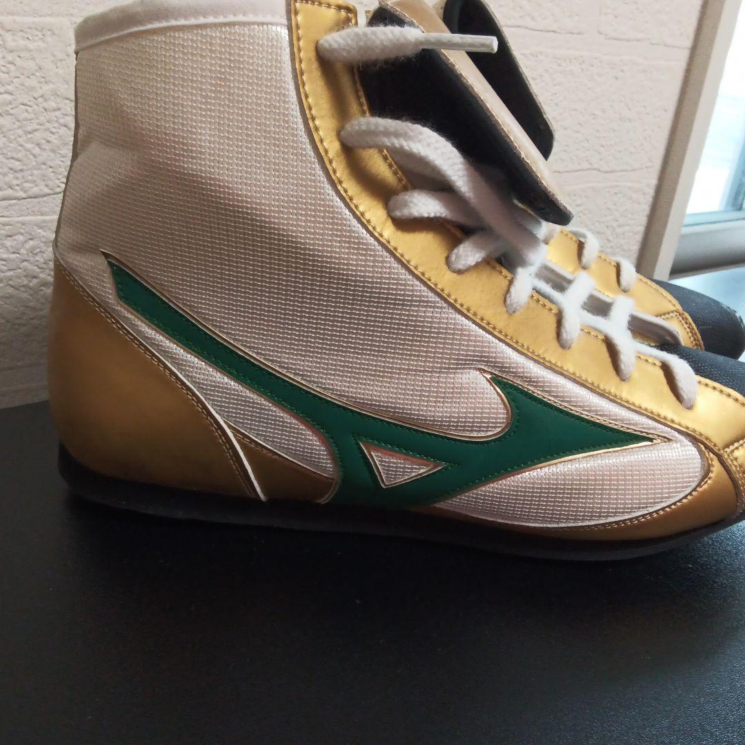 Mizuno ボクシングシューズ ゴールド/ホワイト/グリーン