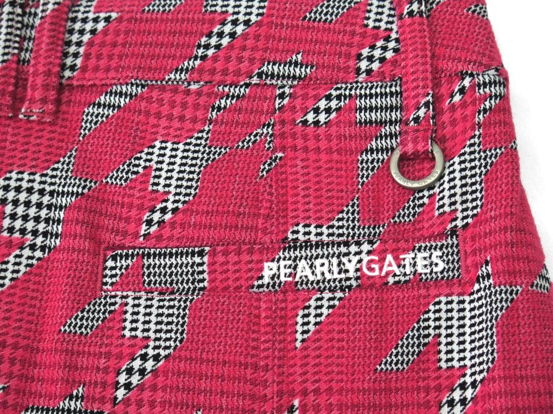 新品●パーリーゲイツ●グレンチェック千鳥ジャガード 起毛　ストレッチスカート　S