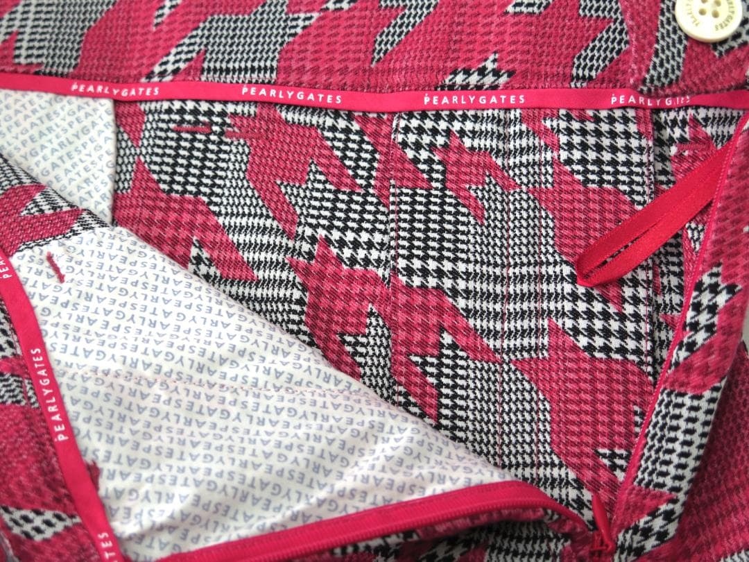 新品●パーリーゲイツ●グレンチェック千鳥ジャガード 起毛　ストレッチスカート　S