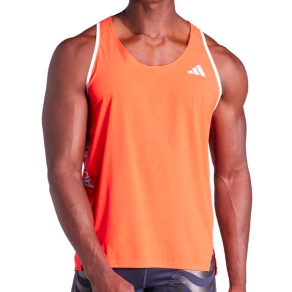 ■adidas ADIZERO シングレット 赤L ランニング タンクトップ■