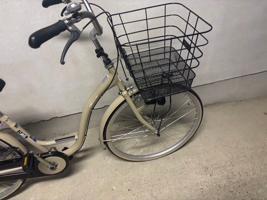 ベージュ シティサイクル クッションサドル付き