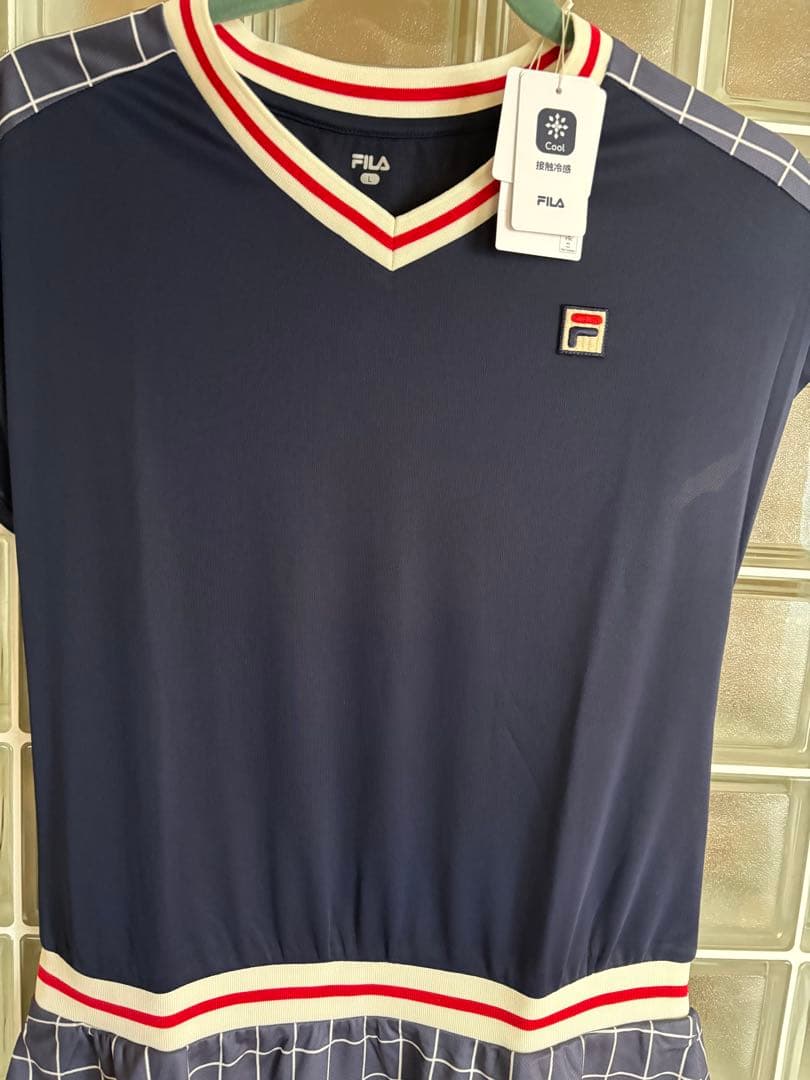 FILA ネイビー チェック柄 テニスウェア
