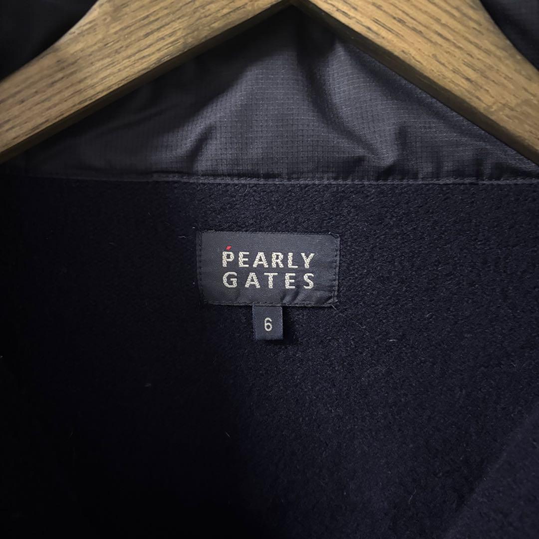 PEARLY GATES ハーフジップニット LL 羊毛×カシミヤ ネイビー
