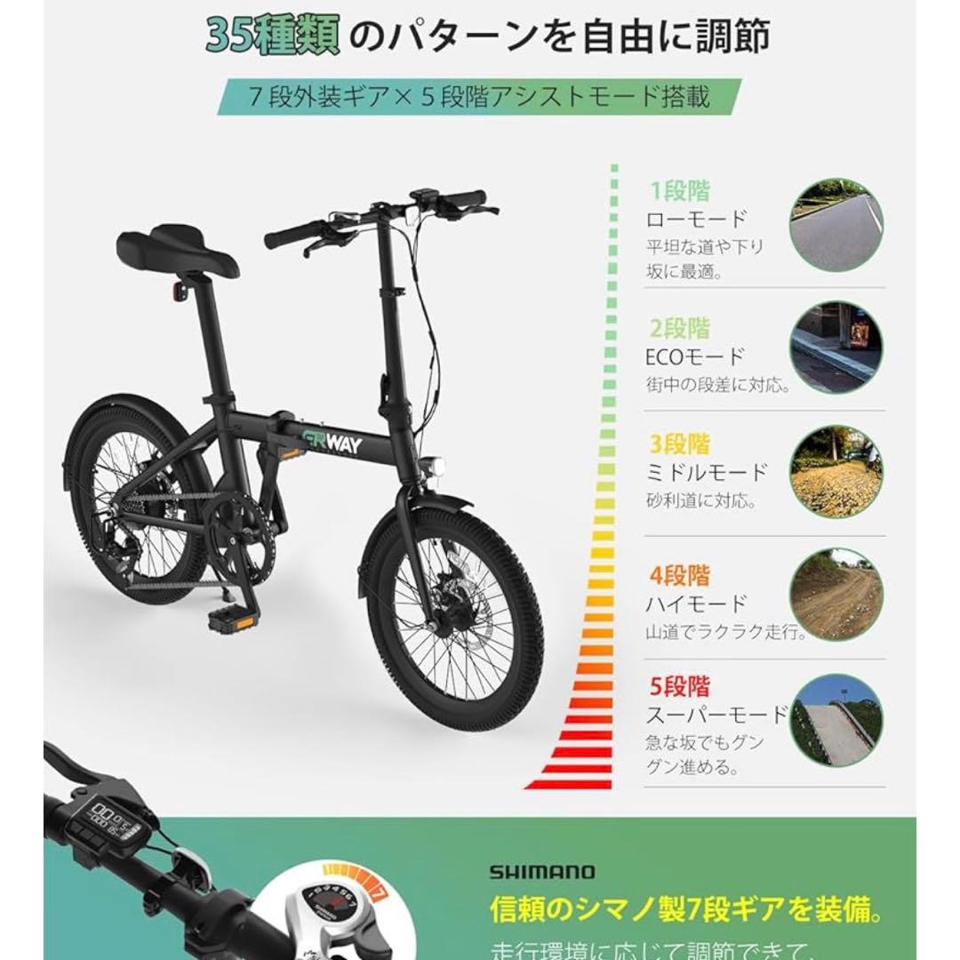 ERWAY A01 電動バイク折りたたみ 黒
