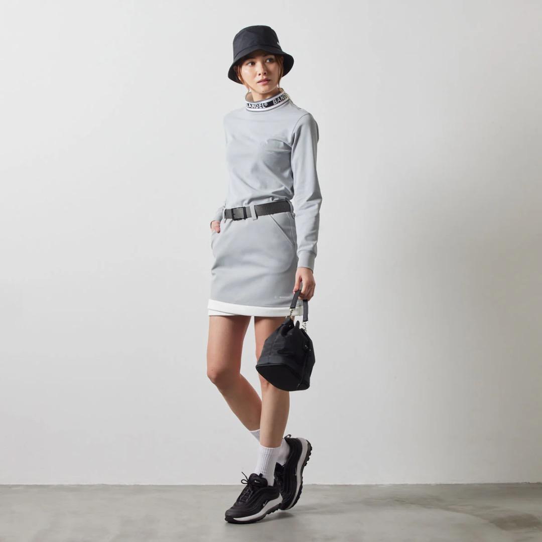 BANDEL PIPING HEM SKIRT グレー