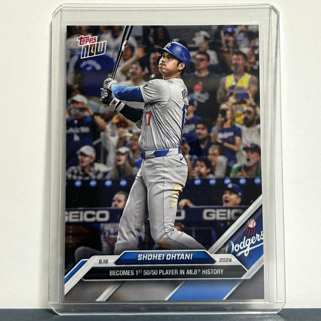 大谷翔平選手 50/50サインプリントフィギュアボール、MLB TOPPSカード