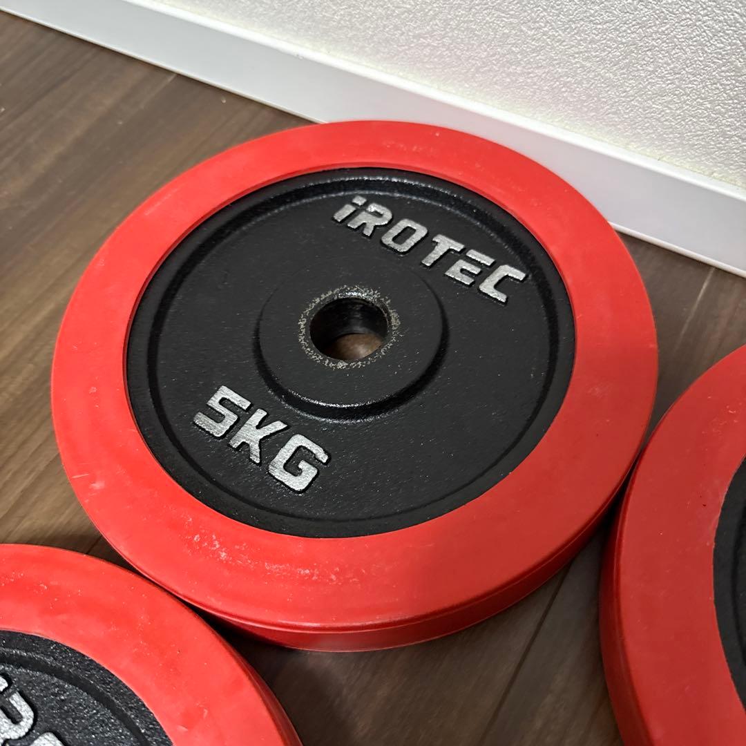 美品 アイロテック IROTEC 5kg ラバーリング ダンベルプレート4枚