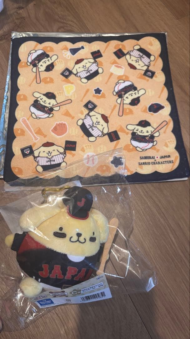 侍ジャパン　サンリオキャラクターズ　タイトーくじ　ポムポムプリン　3点セット