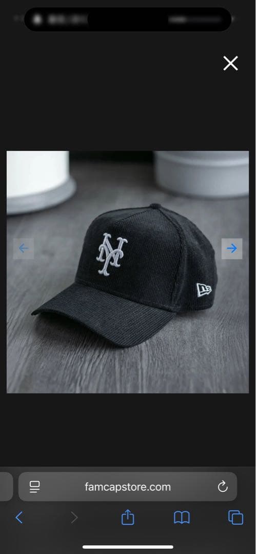 【ラスト1点】NEWERA ニューヨークメッツA-frame 黒コーデュロイ