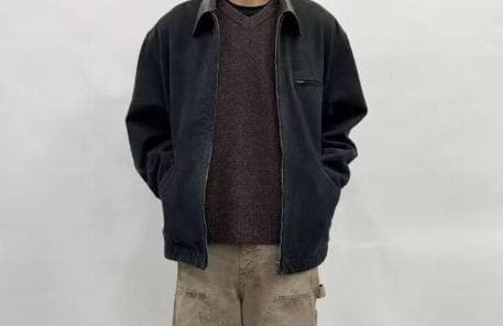 VUJADE KIRK HEAVY WORK JACKETブラックデニム風ジ