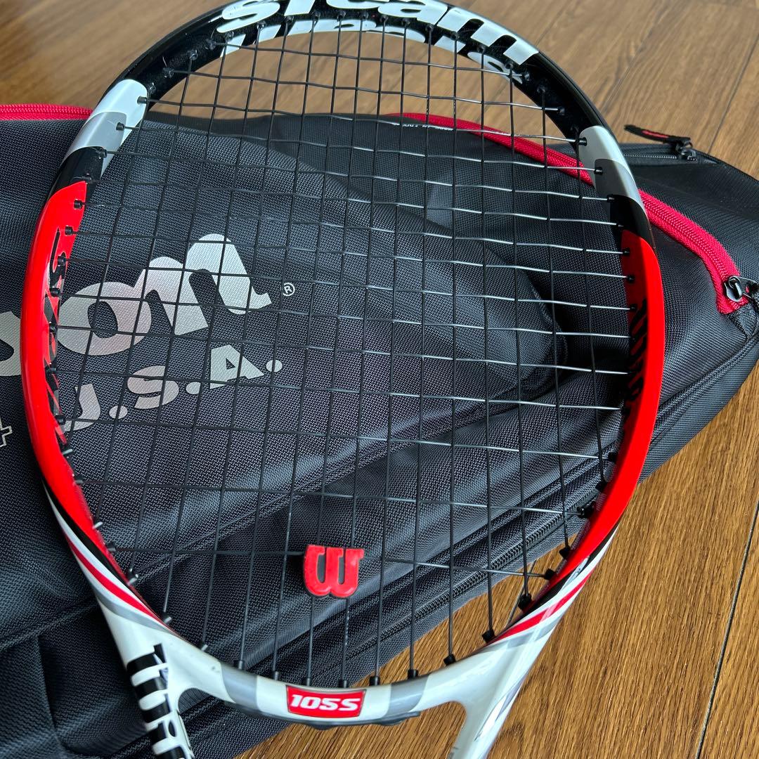 Wilson Steam 105S 硬式テニスラケット&バッグ新品グリップテープ