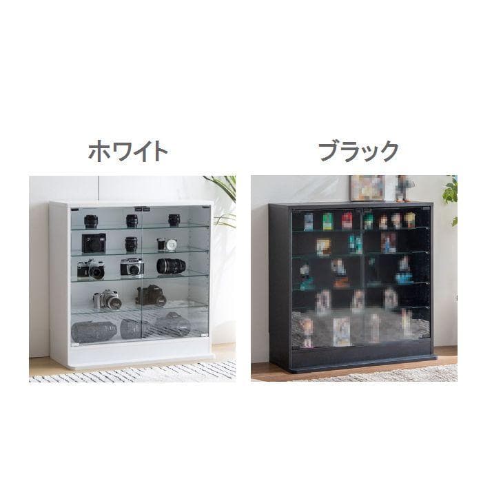 ☆【幅80cm×奥行28cm】 コレクションケース　ブラック　棚　黒