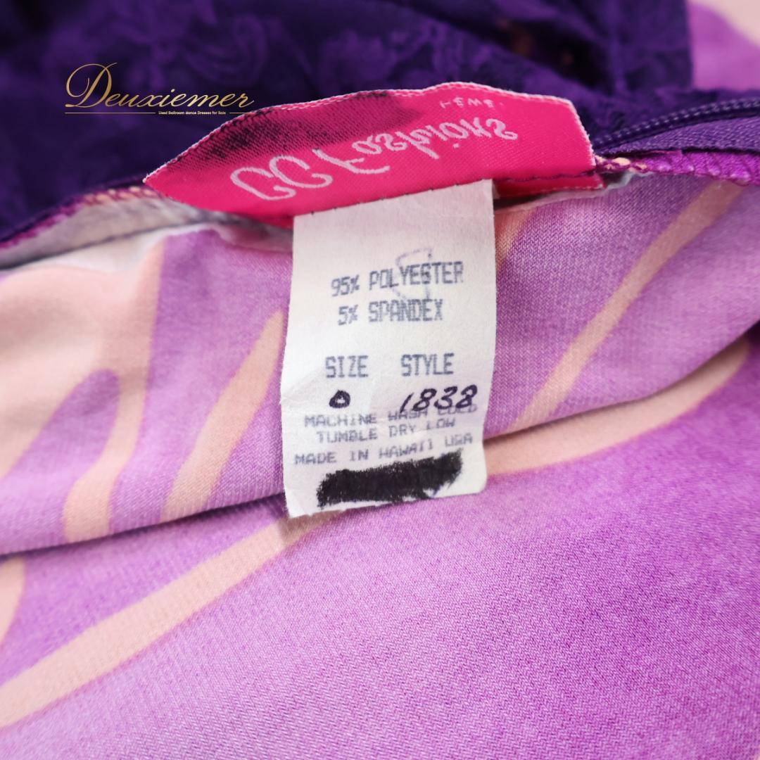 【美品 ハワイ製 フラダンス衣装】パープル CC Fashions ワンピース