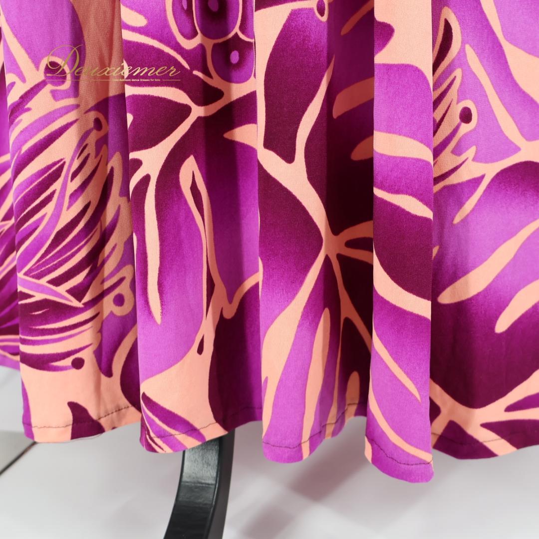 【美品 ハワイ製 フラダンス衣装】パープル CC Fashions ワンピース