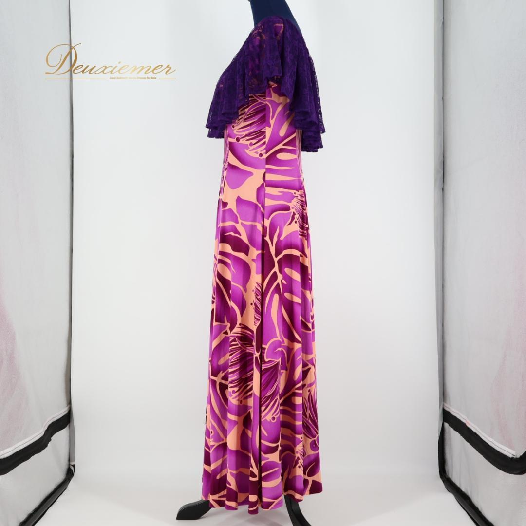 【美品 ハワイ製 フラダンス衣装】パープル CC Fashions ワンピース