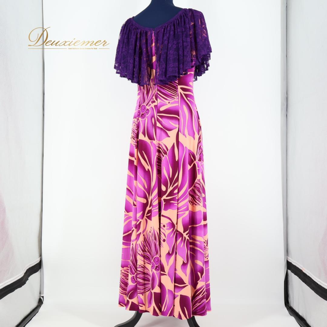 【美品 ハワイ製 フラダンス衣装】パープル CC Fashions ワンピース
