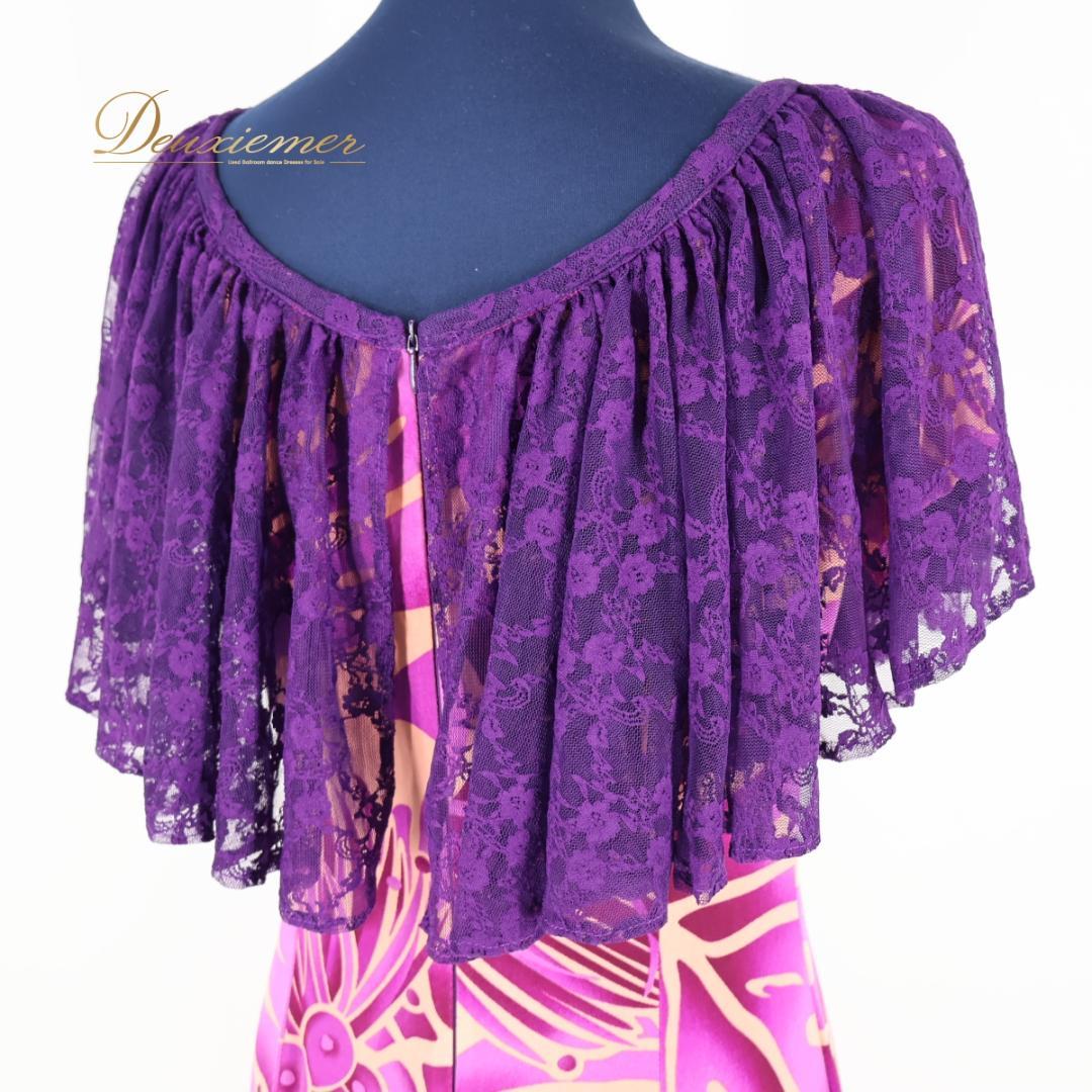 【美品 ハワイ製 フラダンス衣装】パープル CC Fashions ワンピース
