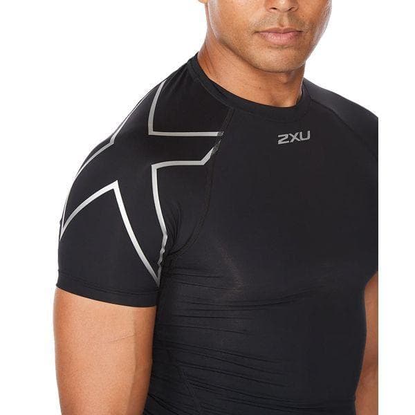 【タグ付き】2XU コンプレッション　ショートスリーブ L ブラック/シルバー