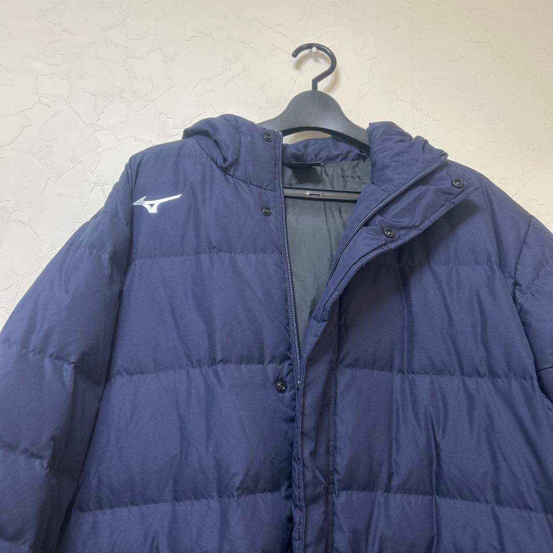 【美品】MIZUNO（ミズノ）ロングダウンコート ネイビー 2XLサイズ