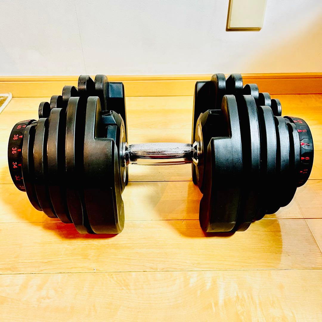 【極美品①】 可変式ダンベル 40kg 17段階調整 ダイヤル式 BARWING