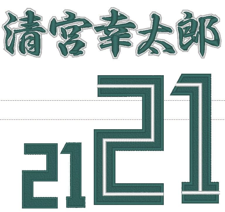 MOI　　日本ハムファイターズ応援ワッペン　清宮幸太郎21＋▢ワッペン３枚